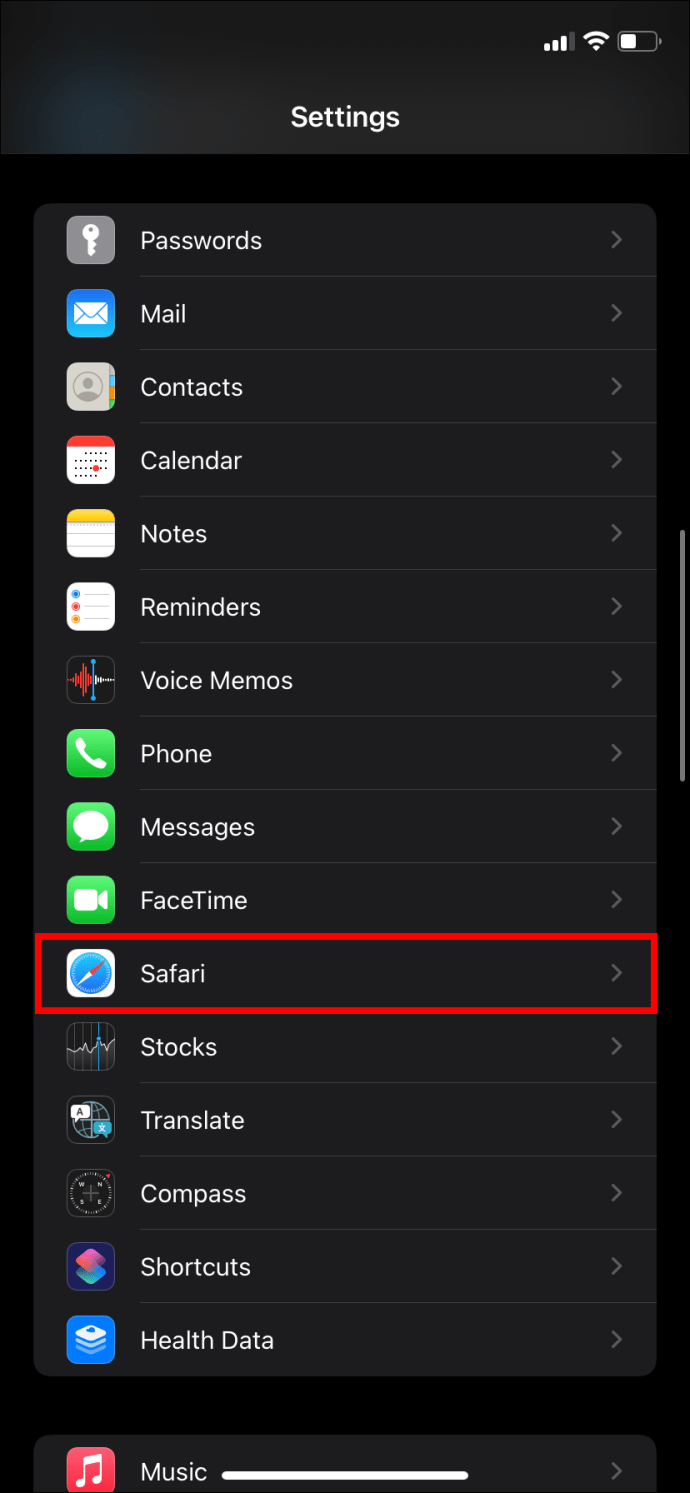 Configuración de Safari en iPhone