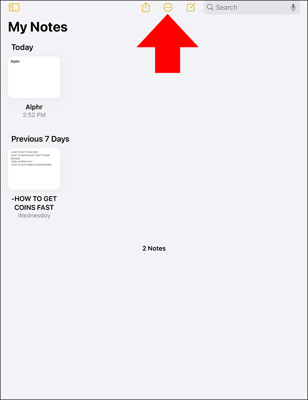 Aplicación de notas de iOS;  convertir o cancelar.